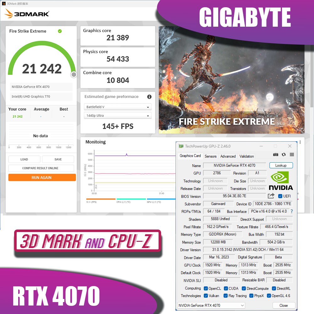 GIGABYTE RTX 4070 MASTER 12G Video Cards GPU NVIDIA RTX 4070 GDDR6X 12GB Memory Graphics Card 192bit PCIE4.0 Brand New
