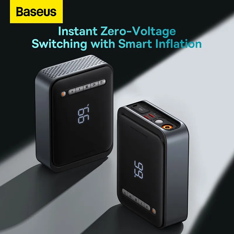 Baseus 2 in 1 Car Jump Starter Car Wireless Tire Inflator Pump Air Compressor Power Bank Potable Battery 1000A Fast Charging