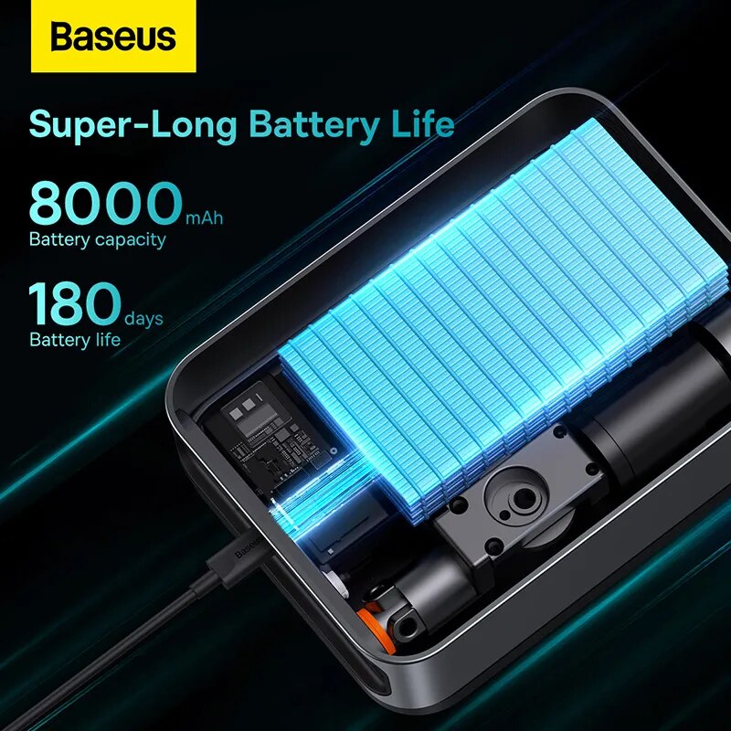 Baseus 2 in 1 Car Jump Starter Car Wireless Tire Inflator Pump Air Compressor Power Bank Potable Battery 1000A Fast Charging