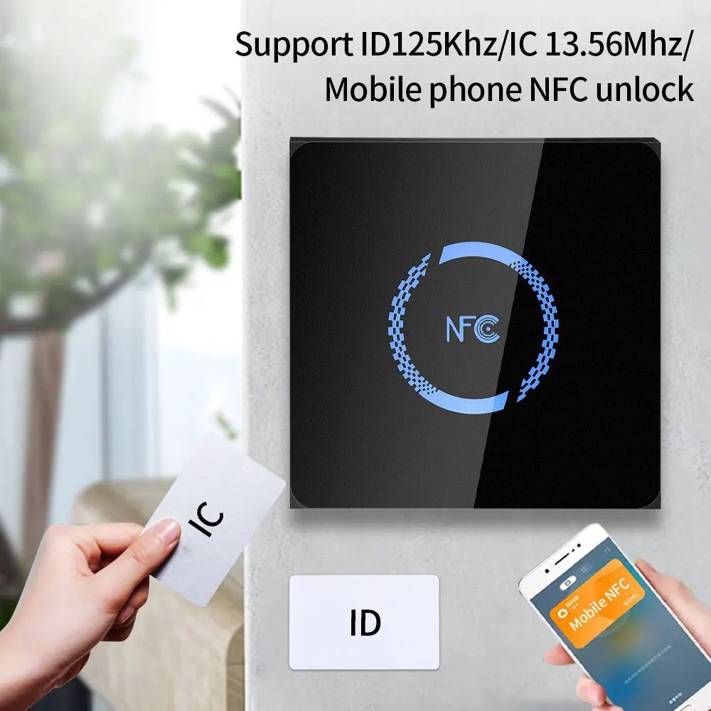 Waterproof 86*86 Door Access Control System Backlight Wiegand Slave Proximity RFID Card Reader RS485 ID IC Dual Frequency NFC