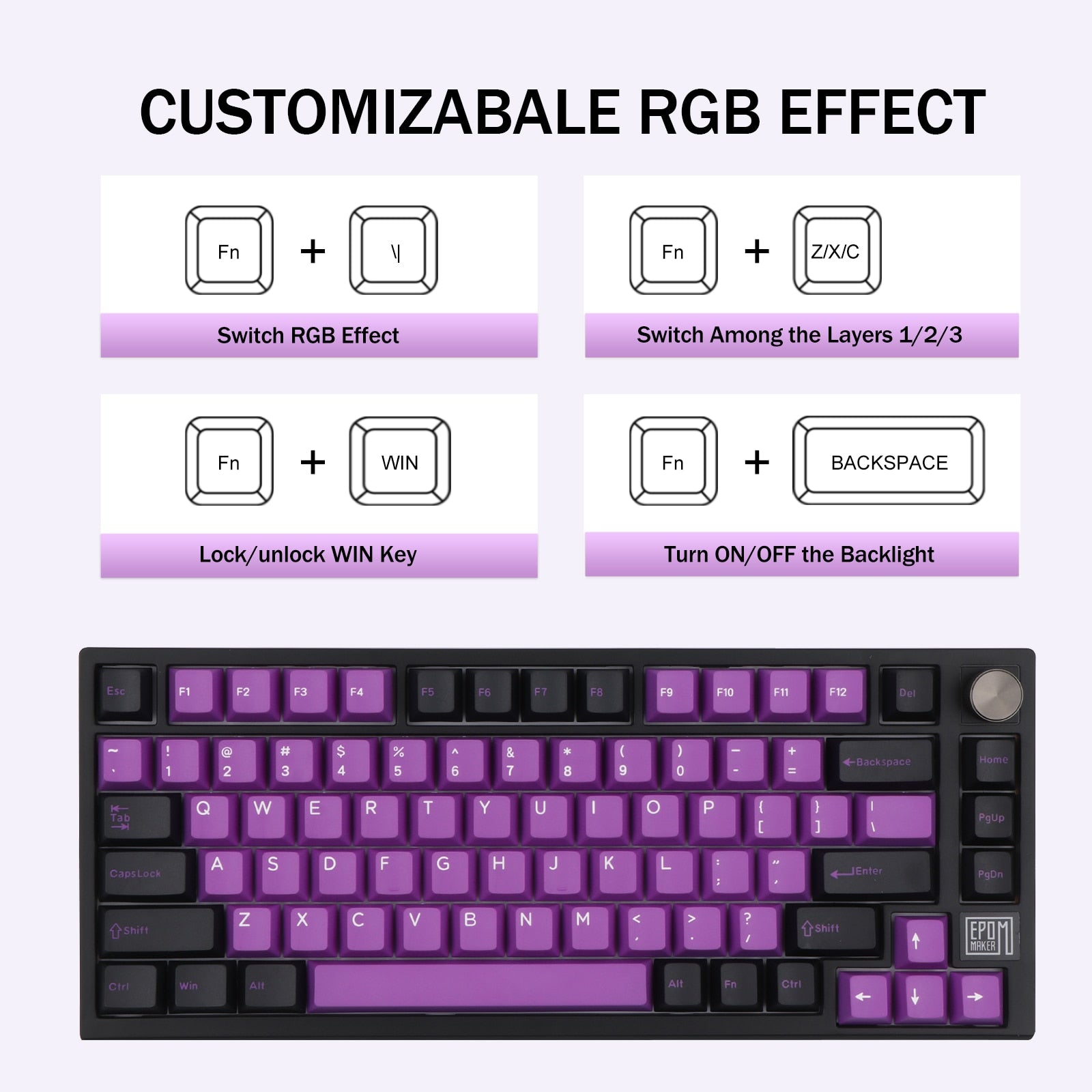 EPOMAKER TH80 SE Gasket 75% Mechanical Keyboard NKRO Hot Swappable North-facing RGB 2.4Ghz/Bluetooth 5.0/Wired Keyboard
