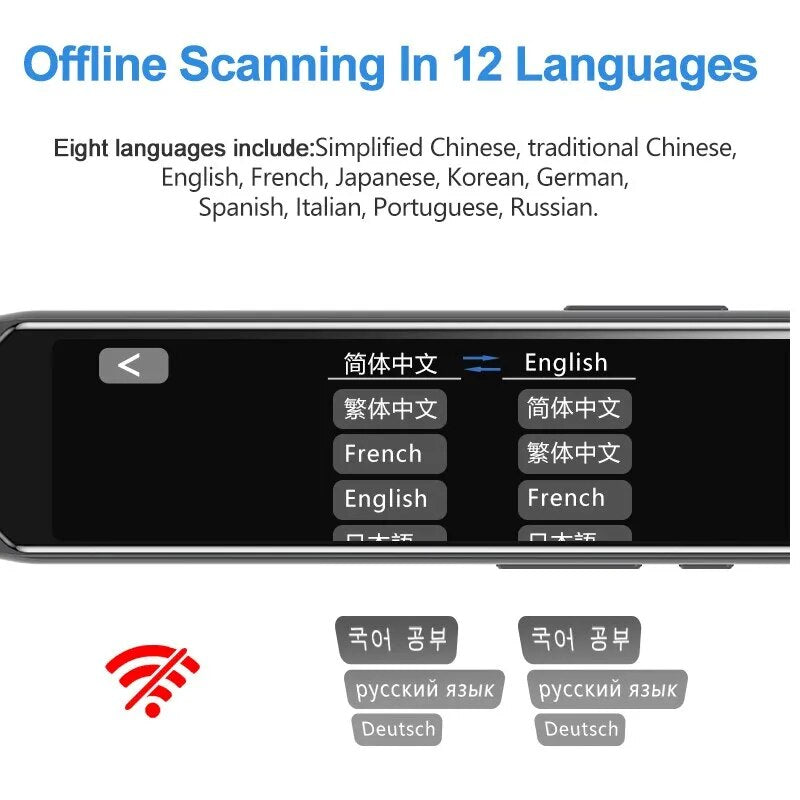 MD08 Smart Voice Translator 5.0" Screen Dictionary Translation Pen Scanner Text Scanning Translator 116 Languages for Learning