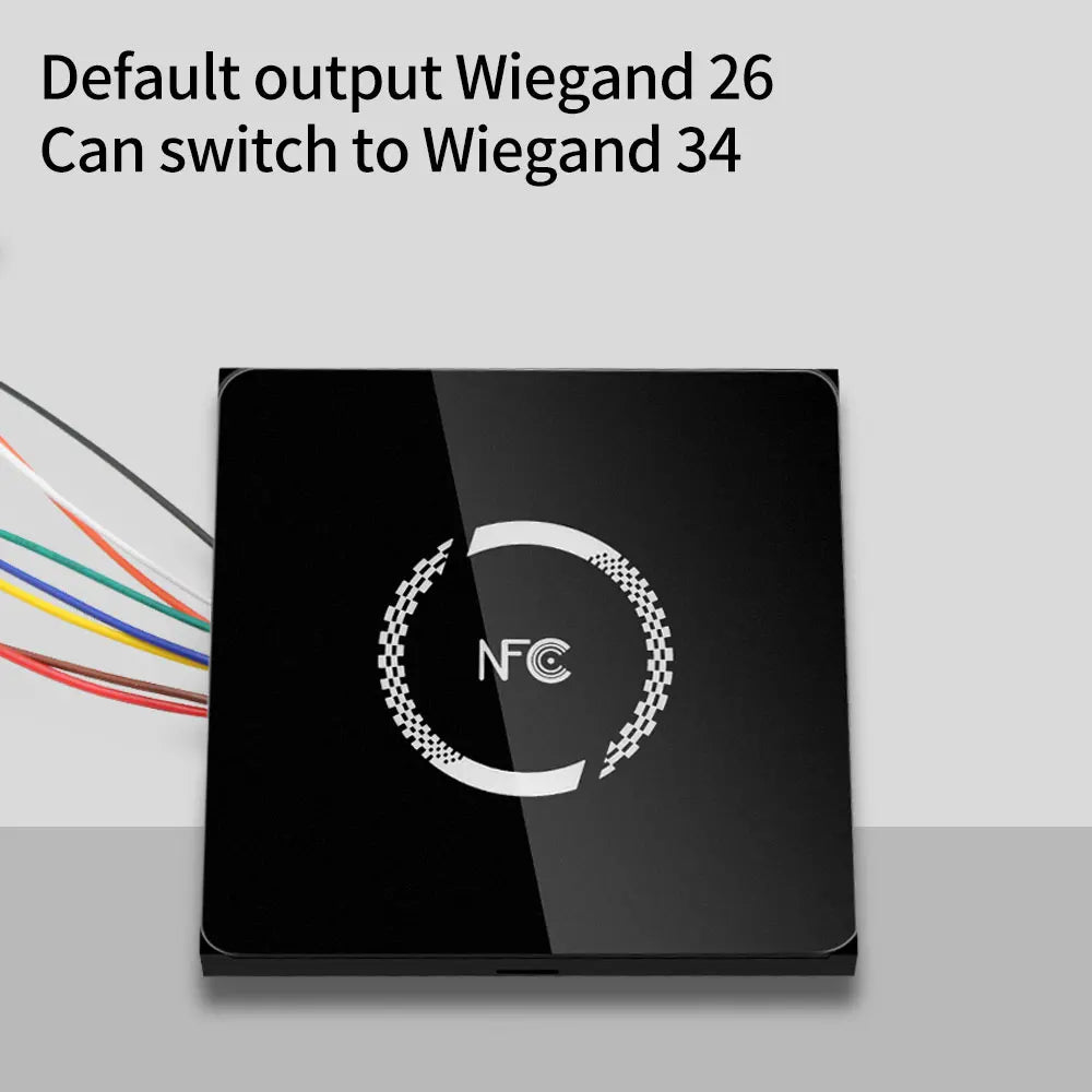 Waterproof 86*86 Door Access Control System Backlight Wiegand Slave Proximity RFID Card Reader RS485 ID IC Dual Frequency NFC