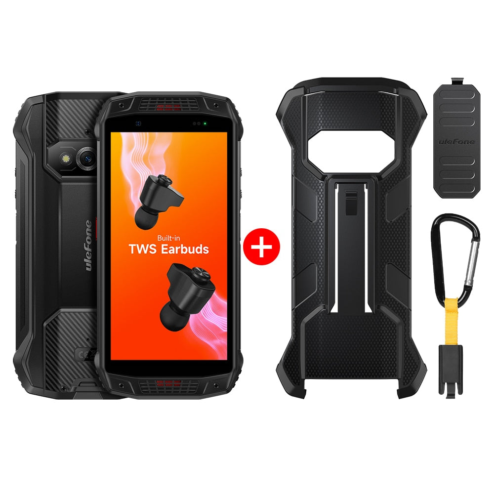 Ulefone Armor 15 Rugged Phone Android 12 Built-in TWS Earbuds Smartphone 6600mAh 128GB NFC 2.4G/5G WLAN Waterproof Mobile Phones