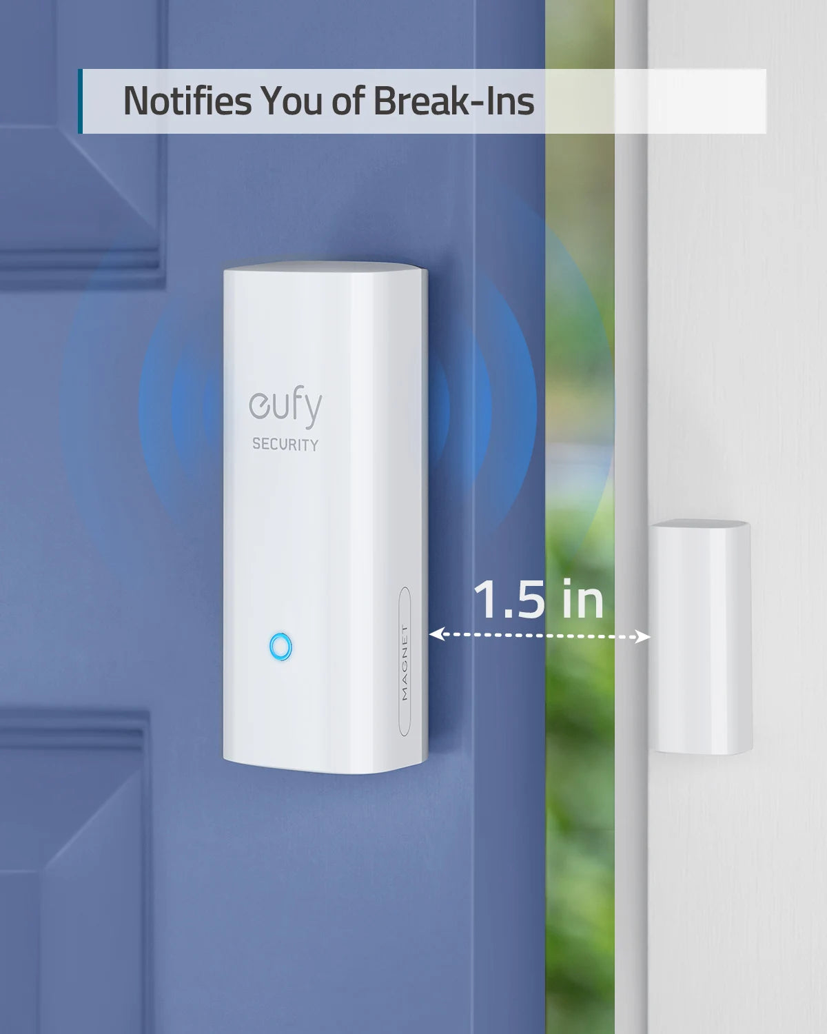 eufy Security Front Door Sensor Detects Smart Home Windows Transmits Alarm Triggers 24/7 Protection Service Requires homebase