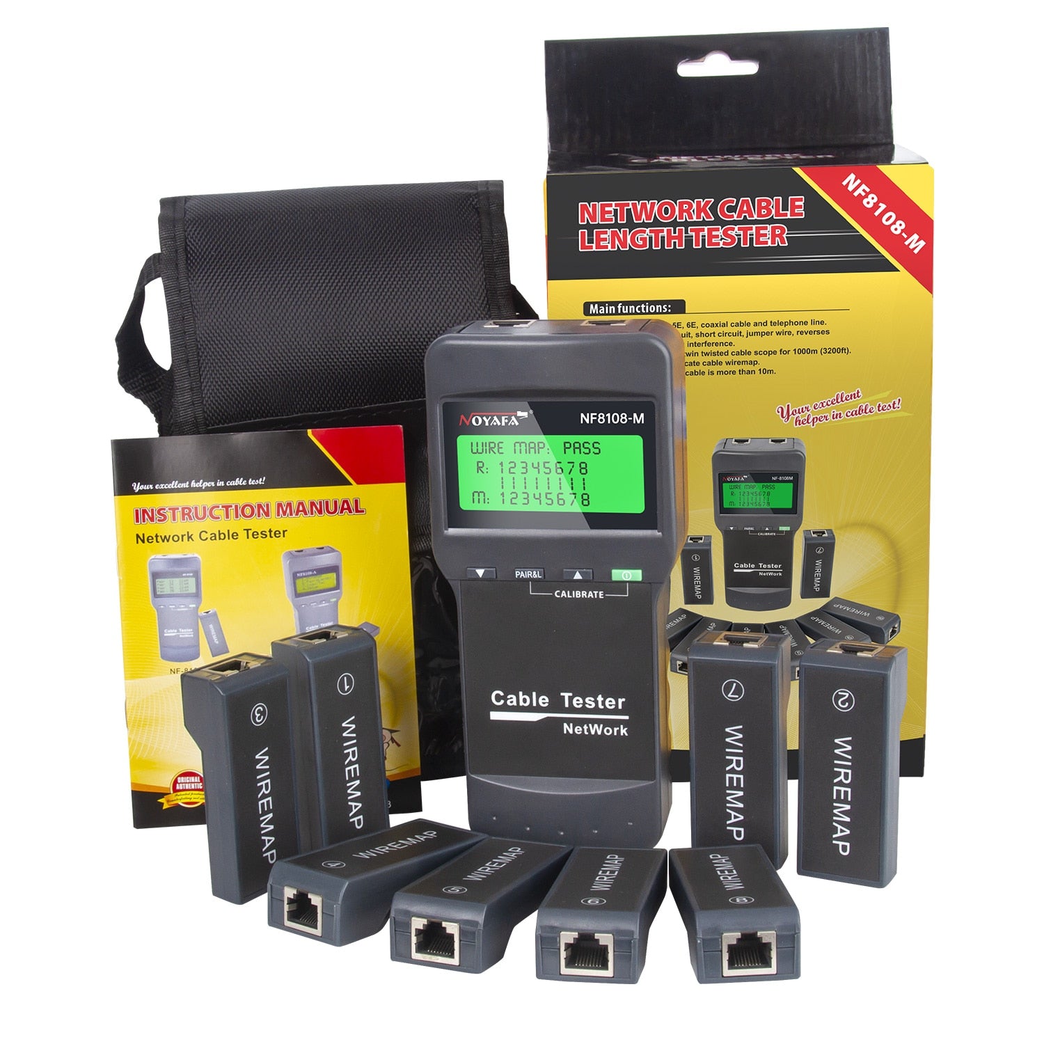 NOYAFA new NF-8108M network cable tester professional rj45 tester Measure Length Cabl Multifunctional poe Network Tools