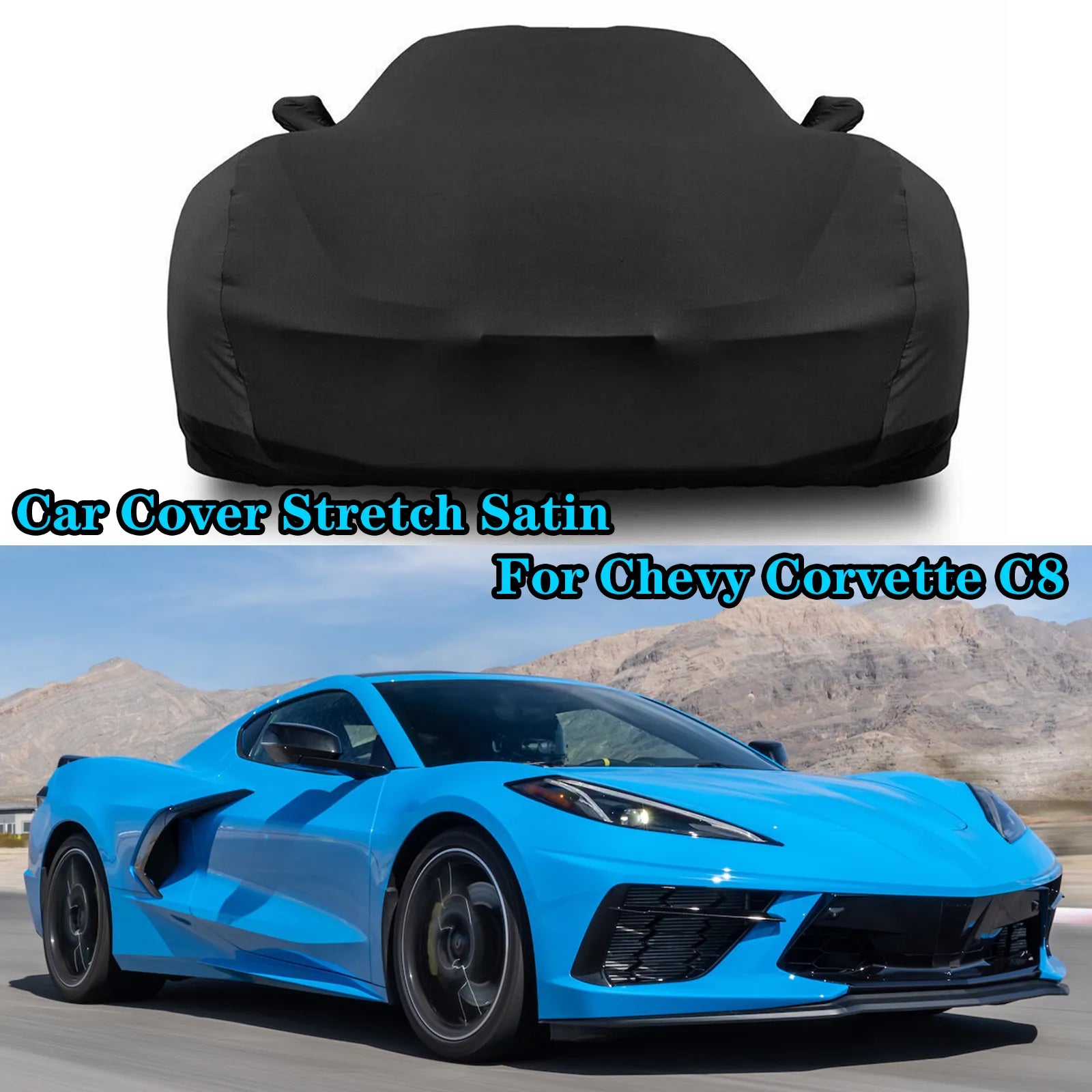 Car Cover Stretch For Chevy Corvette C8 Satin Scratch Dustproof Ultraviolet-proof Indoor
