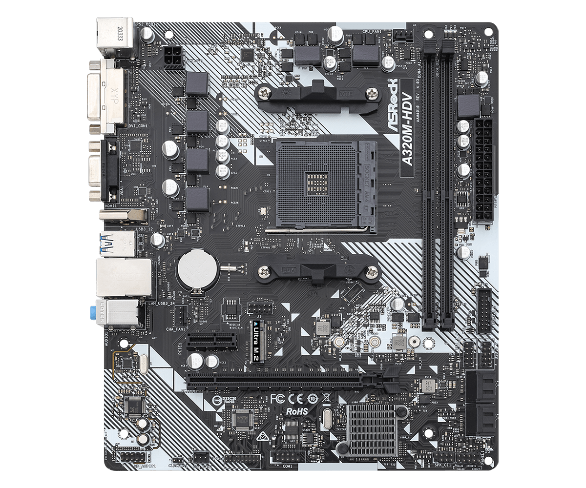 A320 Motherboard ASROCK A320M HDV R4.0 Socket AM4 DDR4 32GB M.2 PCI-E 3.0 support R3 R5 R7 R9 AMD cpu USB3.1 VGA Micro ATX