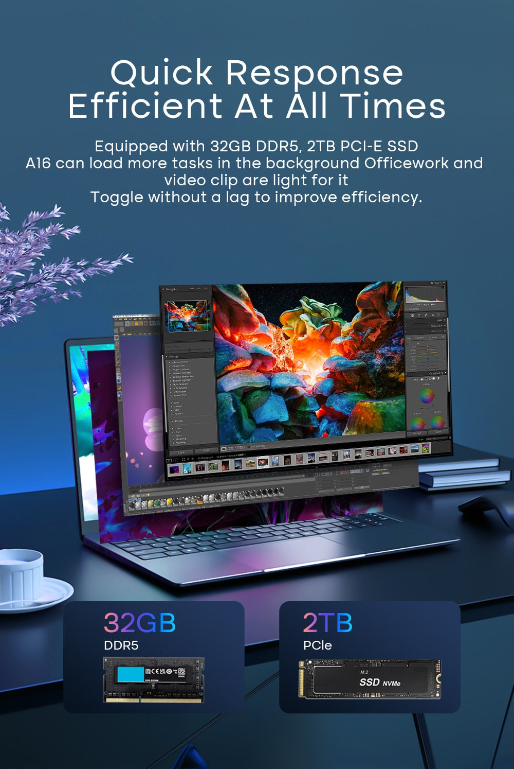 Affordable AMD Ultraslim Gaming Laptops 16" IPS Ryzen 9 6900HX 7 7840HS Notebook 64GB RAM 2TB SSD Fingerprint Unlock Computer