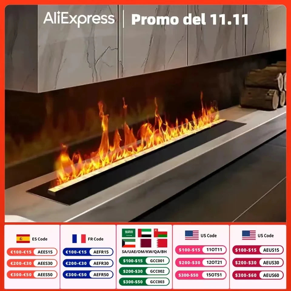 Smart Steam LED Flame TV Decorative Fireplace Sound Of Firewood Cracking 3D Water Vapour Electric Fireplace