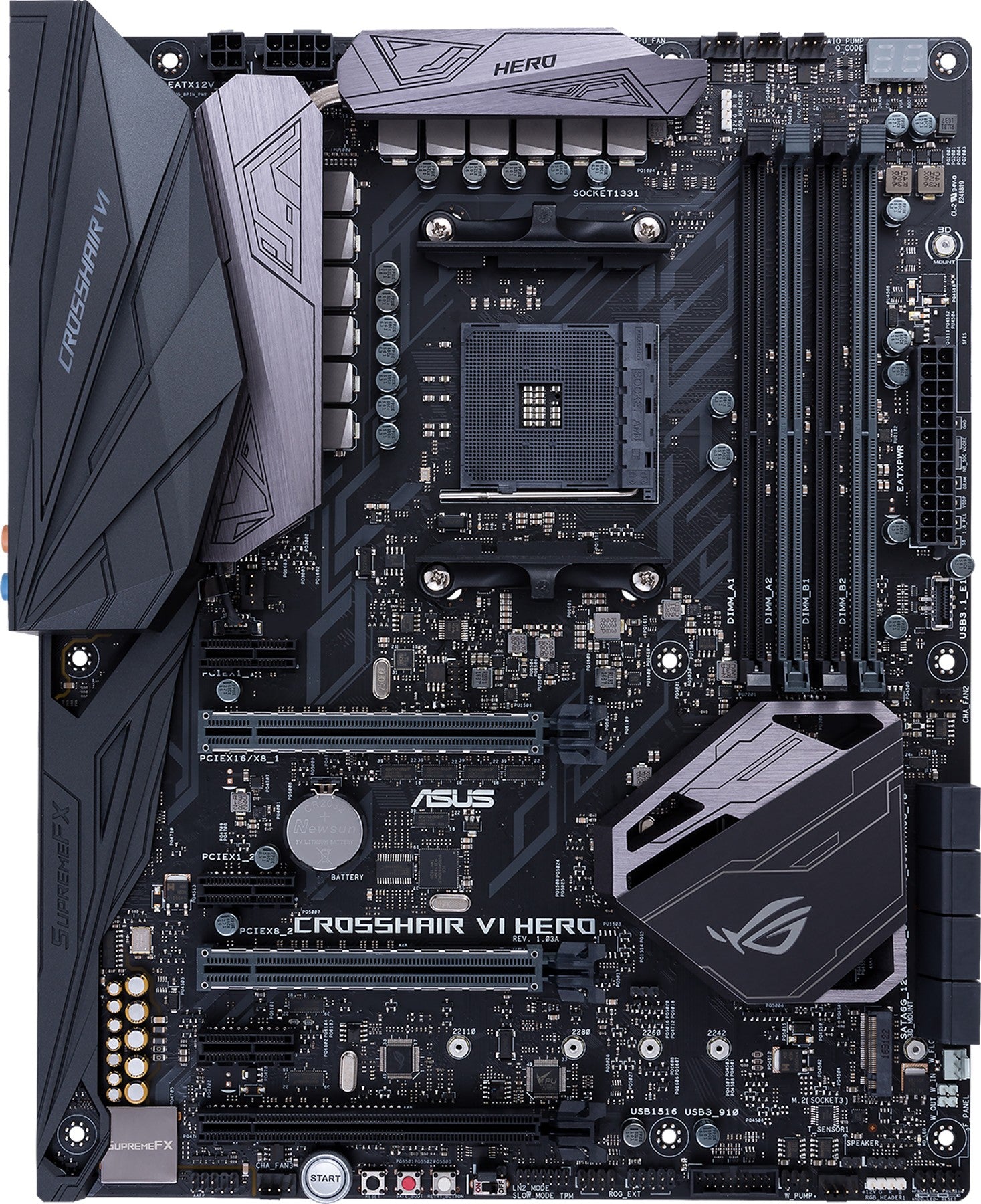 AMD X370  ASUS ROG CROSSHAIR VI HERO AM4 Motherboard 4×DDR4 64GB PCI-E 3.0 M.2 USB3.1 ATX For AMD Ryzen 7th Gen A-Series cpu