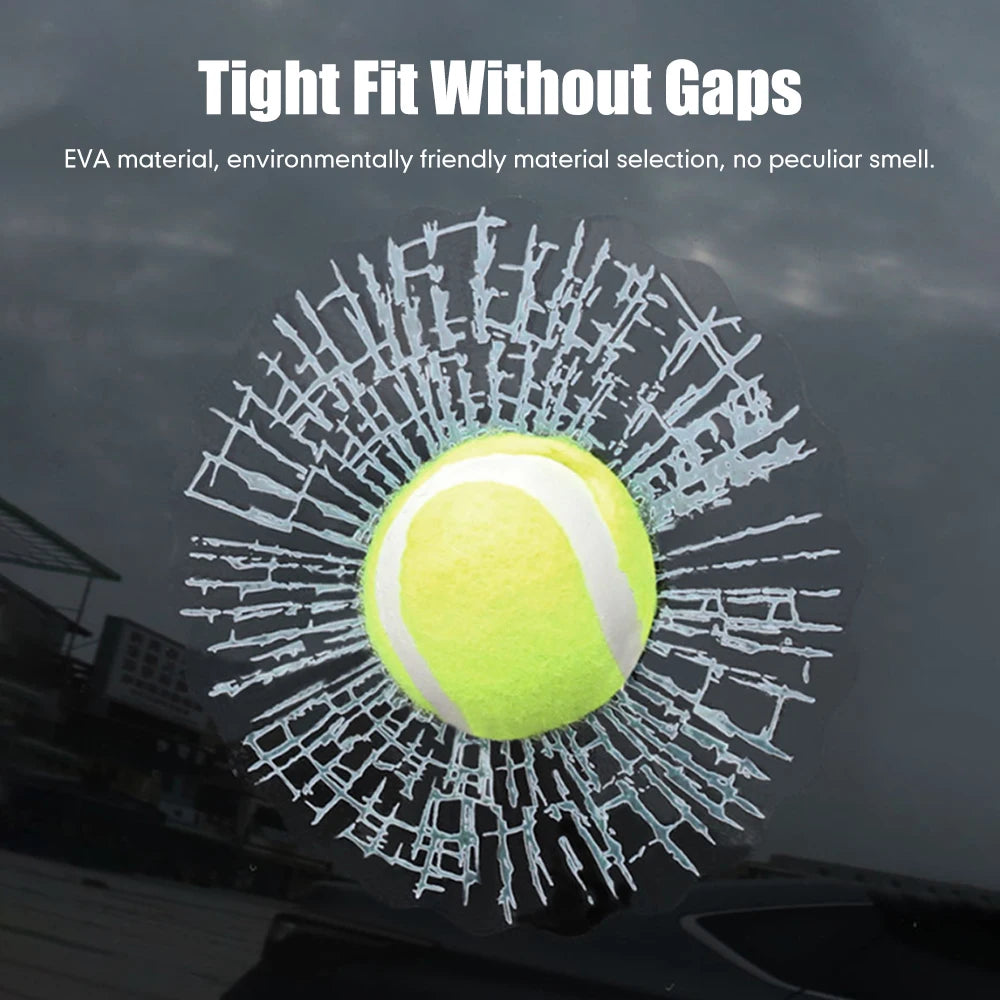 3D Tennis Ball Car Styling Stickers Hit Windows Funny Auto Windshield Decoration Self Adhesive Decal Accessories