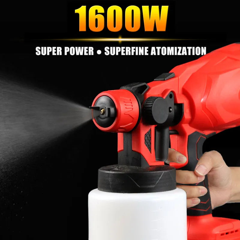 Electric Spray Gun Cordless Paint Sprayer Auto Furniture Steel Coating Airbrush Fit Makita 18V Battery with battery