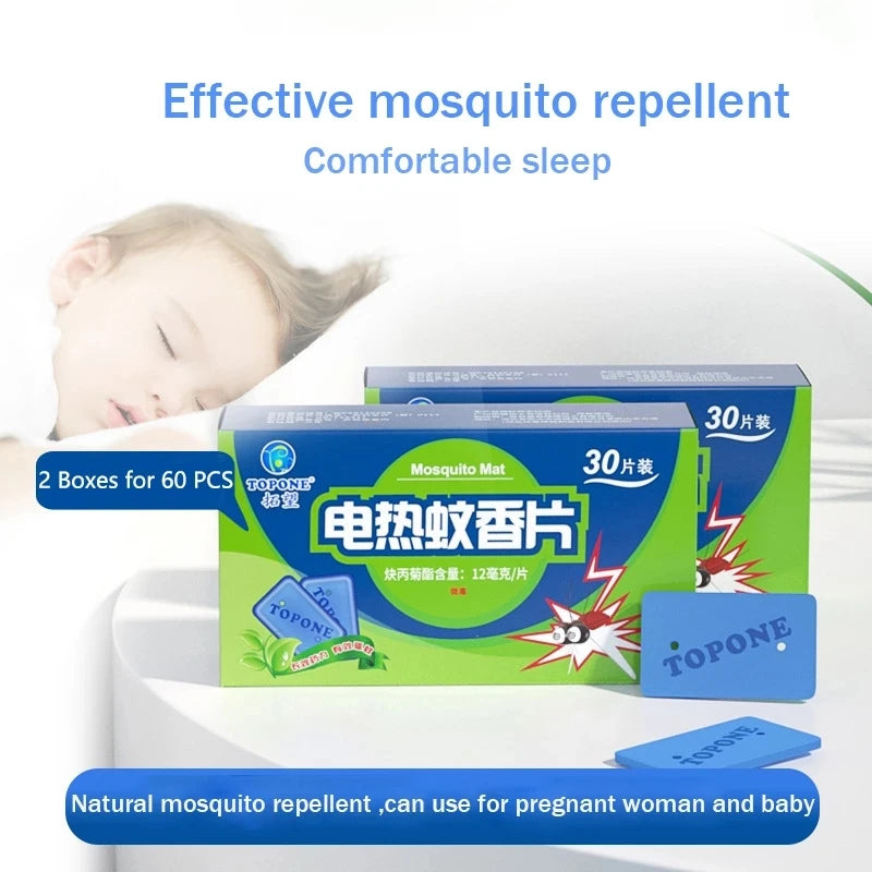 60PCS Electric Mosquito killer mats Anti Mosquito Odorless Insect Bite Repellent, Summer Electric Heat Repellent Killing Mats
