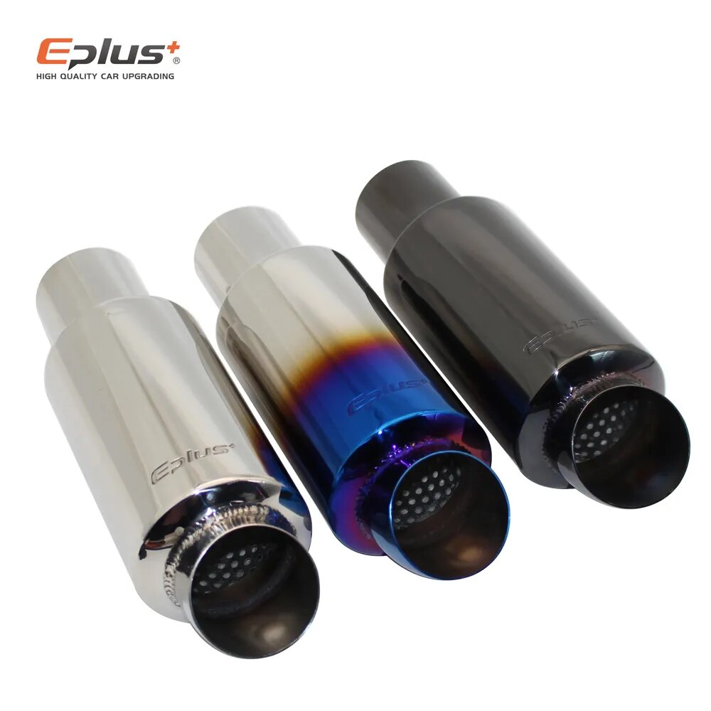 EPLUS Car Motorcycle Styling Exhaust System Muffler Tail Pipe Tip Universal High Quality Stainless Steel ID 51mm 63mm 76mm