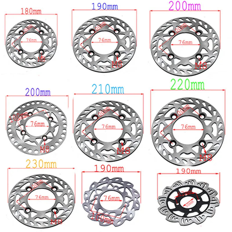 180mm 190mm 200mm 210mm 220mm 230mm Front Rear disc brake disc plate for Motorcycle KAYO BSE 125cc 140cc 160cc pocket dirt bike