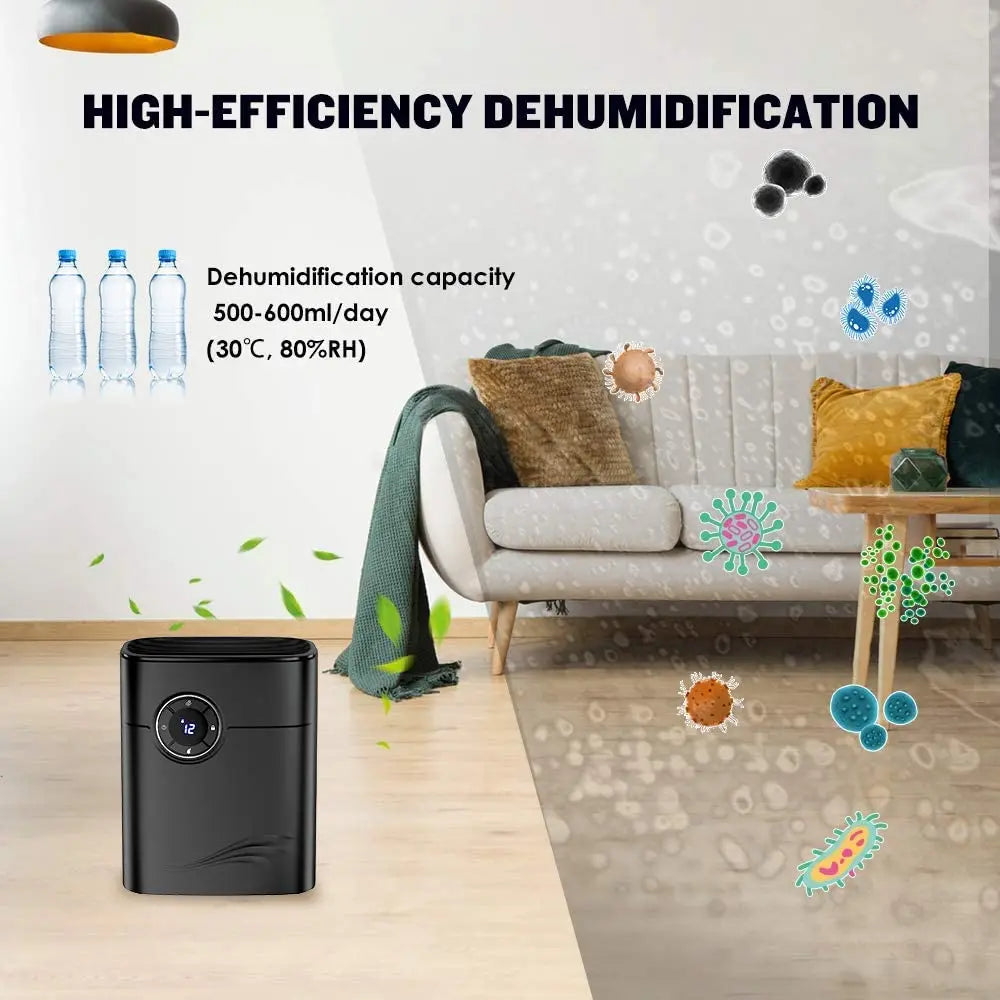 Air Dryer Home Dehumidifier 1200ml Low Energy Consumption Cleaning Function Auto-off Timer Against Moisture And Mold
