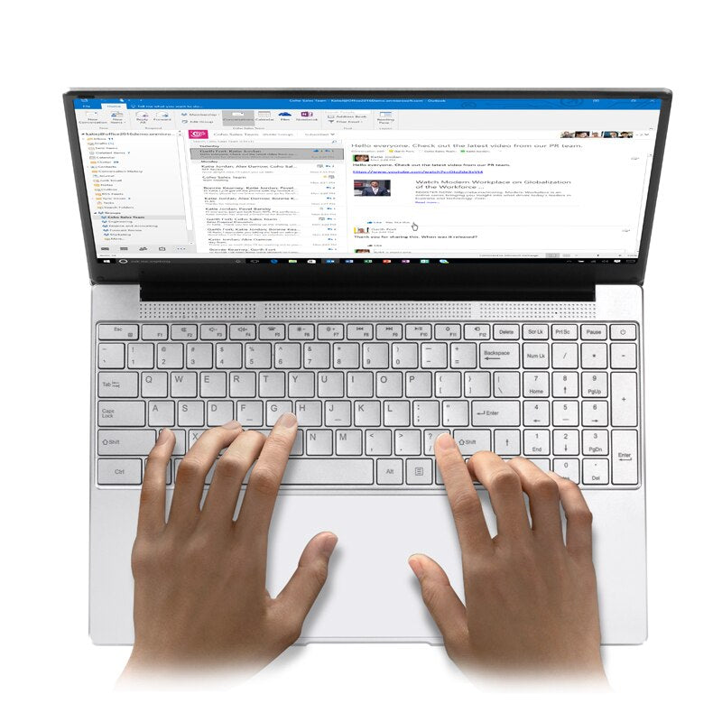 Fingerprint function 15.6 inch Windows 10 Pro 1920*1080 Laptop Intel Celeron J4105 12GB RAM 128GB/256GB/512GB/1TB HDMI Notebook