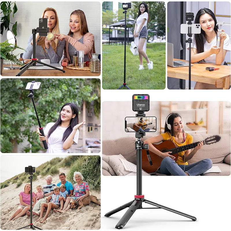 Ulanzi MT-44 Extend Livestream Tripod Stand 42inch Tripod with Phone Mount Holder Vertical Shooting Phone DSlR Camera Tripods