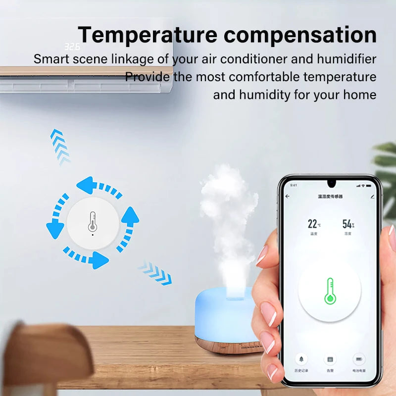 Tuya ZigBee Smart Temperature And Humidity Sensor Battery Powered Smart Home Security Work With Alexa Google Home Smart Life