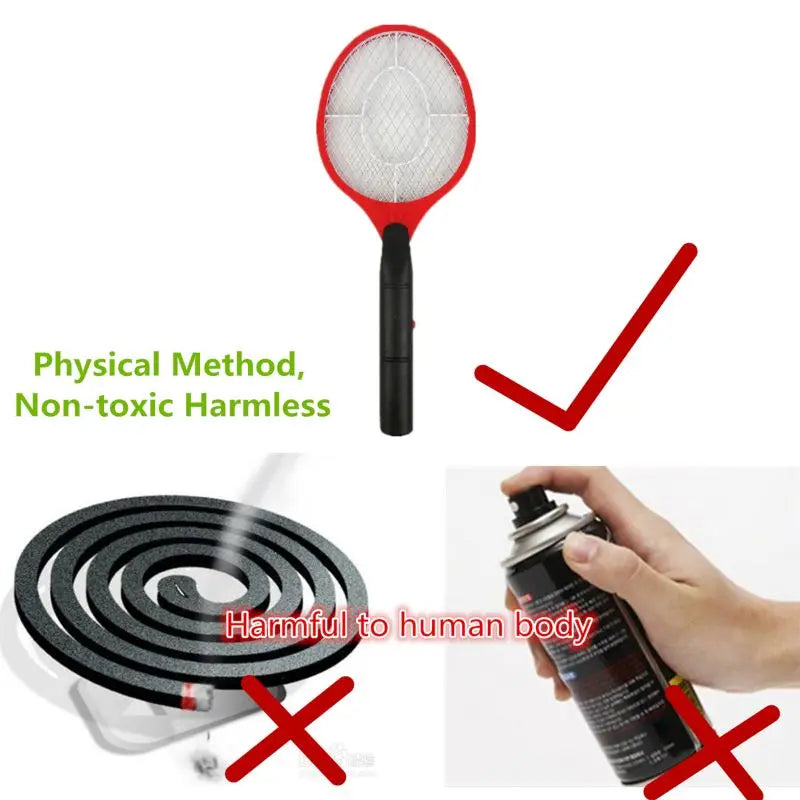 New Electric Fly Swatter Handheld Electronic Swat Bug Mosquito Insect Wasp Zapper Killer