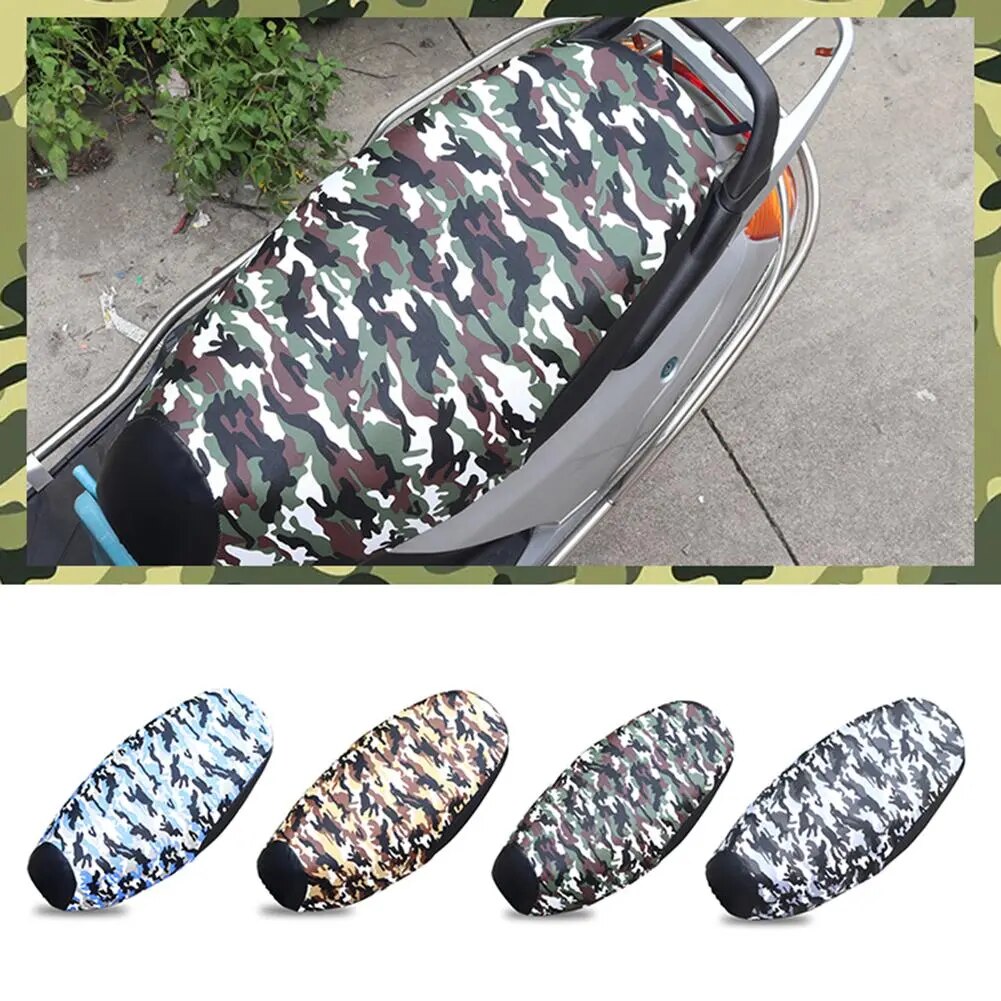 S-2XL Scooter Motorcycle Seat Cover Wear-resistant Waterproof Insulation Sunscreen Anti-slip Cushion Cover Protector Camouflage