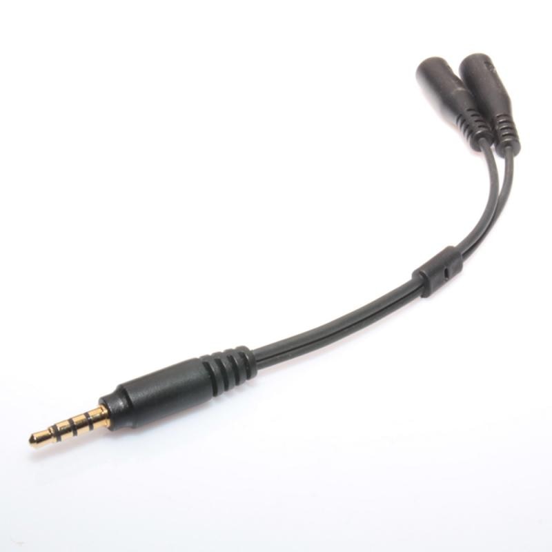 1Pc 3.5mm Stereo Audio Male To 2 Female Adapters Converters Headset Mic Splitter Cable Adapter Mobile Phone Accessories