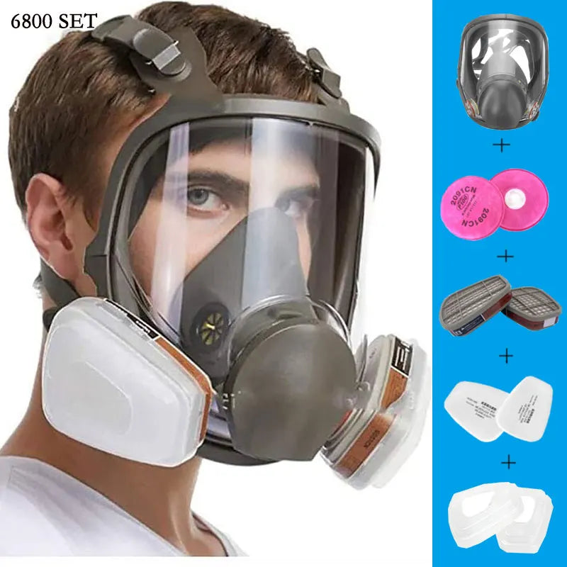 Anti-Fog 6800 Full Face Respirator Dustproof Painting Spraying Respirator Safety Work 6001 P100 Filter Replace for 3M Gas Mask