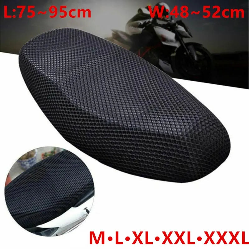 Breathable Summer Cool 3D Mesh Motorcycle Moped Motorbike Scooter Seat Covers Cushion Anti-Slip cover Grid protection pad