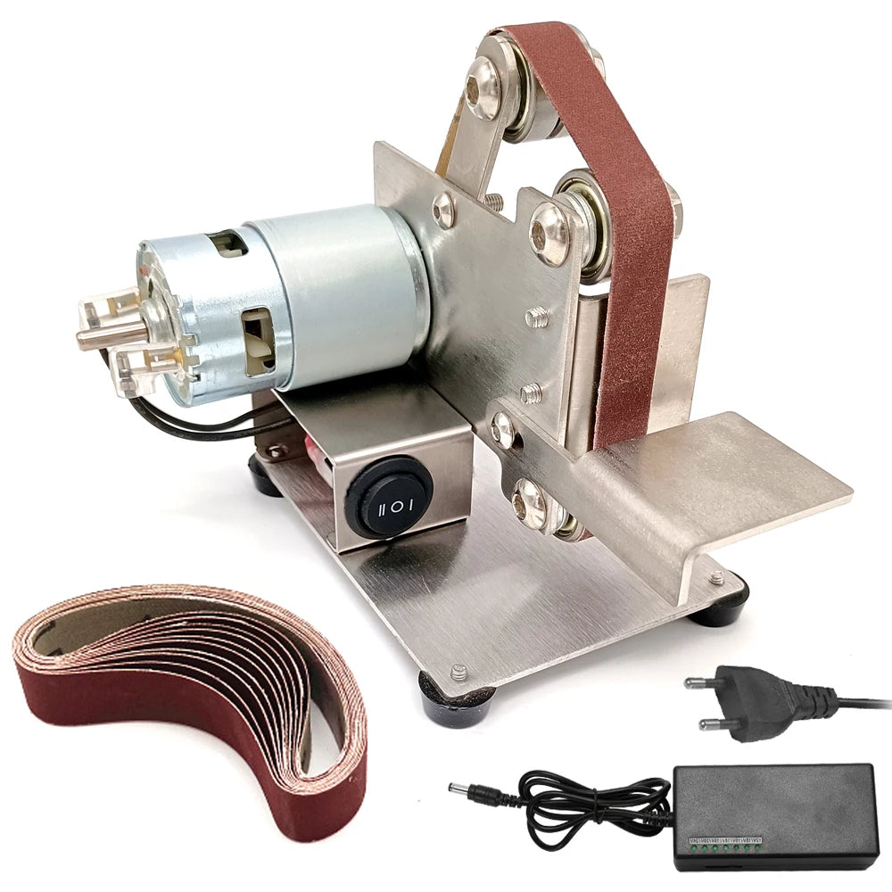 15mm/25mm Multifunctional Grinder Mini Electric Belt Sander DIY Polishing Grinding Machine Cutter Edges Sharpener