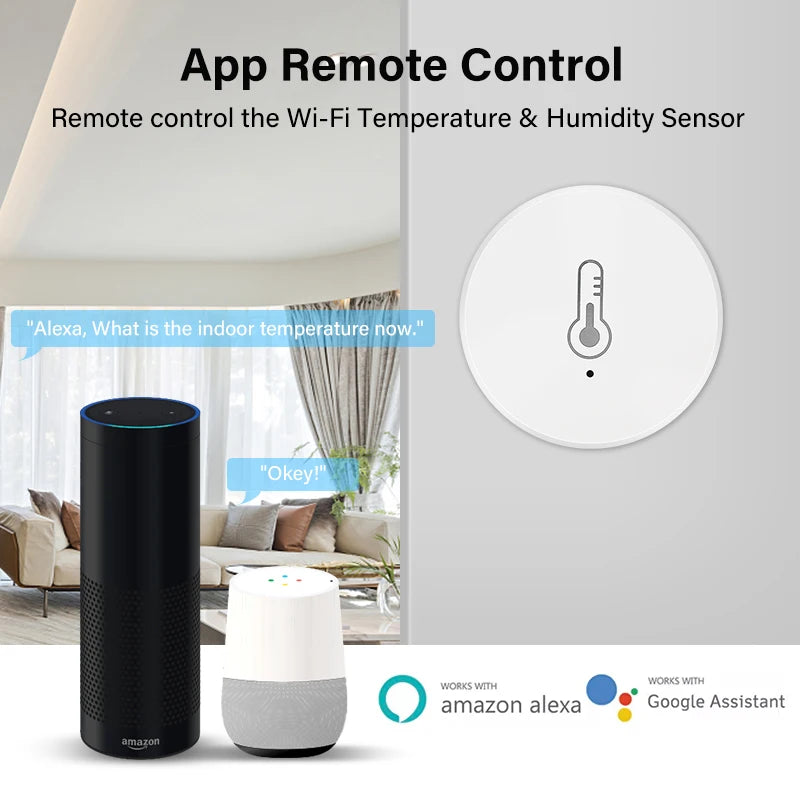 Tuya ZigBee Smart Temperature And Humidity Sensor Battery Powered Smart Home Security Work With Alexa Google Home Smart Life