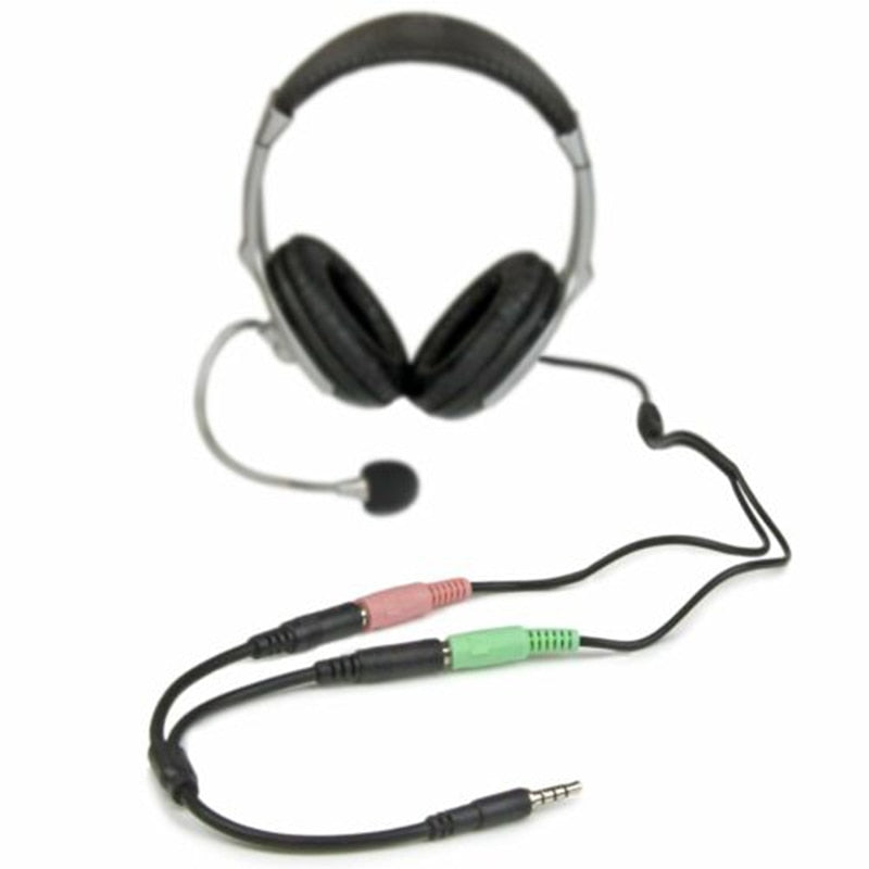 1Pc 3.5mm Stereo Audio Male To 2 Female Adapters Converters Headset Mic Splitter Cable Adapter Mobile Phone Accessories