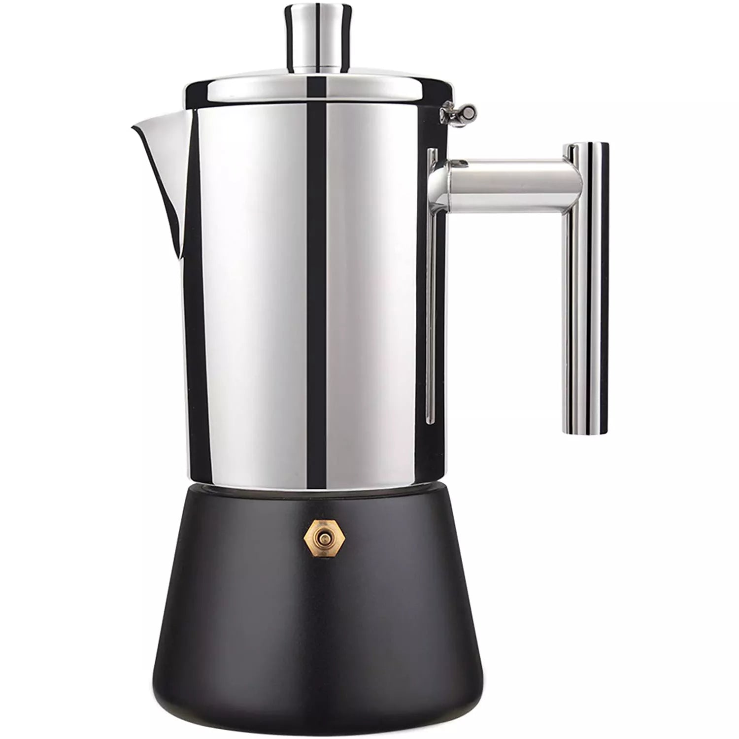 Stainless Steel Stovetop Espresso Maker, Moka Pot, Cuban Coffee Maker,Italian Espresso Maker for Induction Gas or Electric Stove