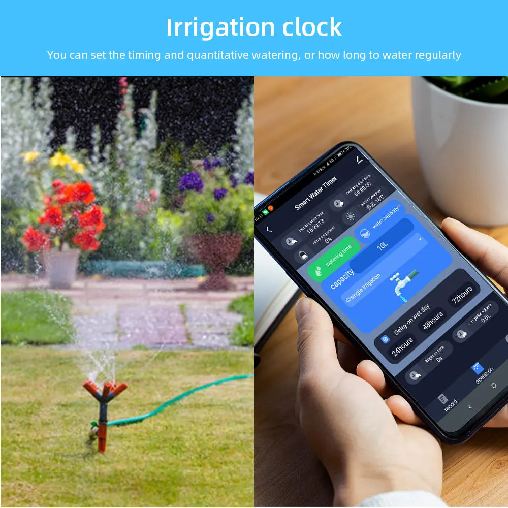 Tuya WiFi Water Valve Automatic Watering Timer Intelligent Watering Volume Control Circulating Irrigation System Smart Sprinker