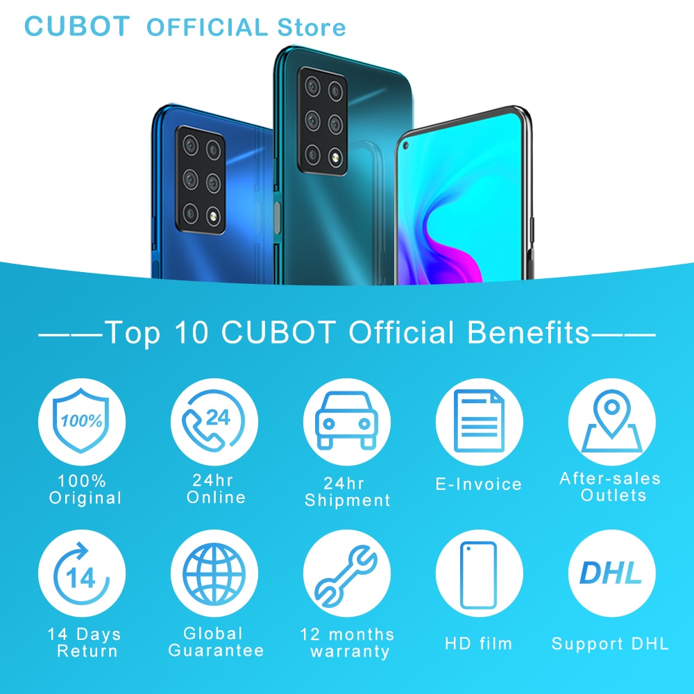 8GB Smartphone Cubot X30 NFC 48MP Five Camera 32MP Selfie 128GB ROM 6.4" FHD+ Fullview Global Version Helio P60 Mobile Phone OTG