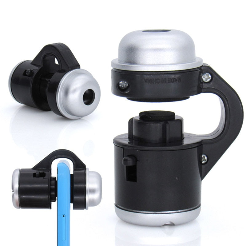 Mobile Phone Microscope Telescope Camera Clip Lens 30x Zoom LED Light Photography PR Sale