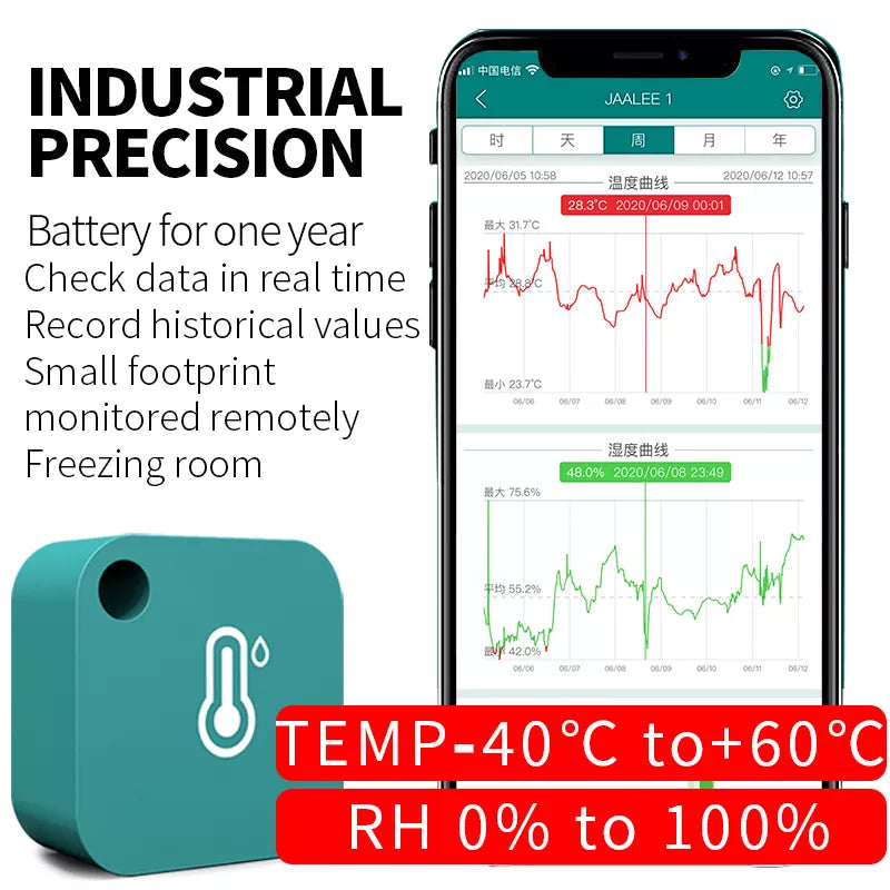 jaalee JHT Temperature/Humidity/Dewpoint/VPD Sensor Thermometer/Hygrometer Logger Export Monitor Refrigerator Freezer Fridge