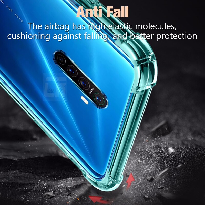 Transparent Case for OPPO Reno 2Z A9 A5 2020 R17 R15 A72 Shockproof Airbag Case for Realme GT X7 6 X XT 5 3 X2 8 Pro Phone Cases