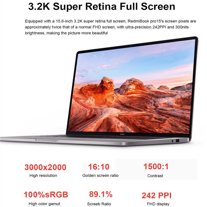 Xiaomi RedmiBook Pro 15 Laptop 15.6" 11th Intel Core i7-11370H/i5-11300H MX450 16GB 512GB 90Hz 3.2K FHD Screen  Win10 Notebook