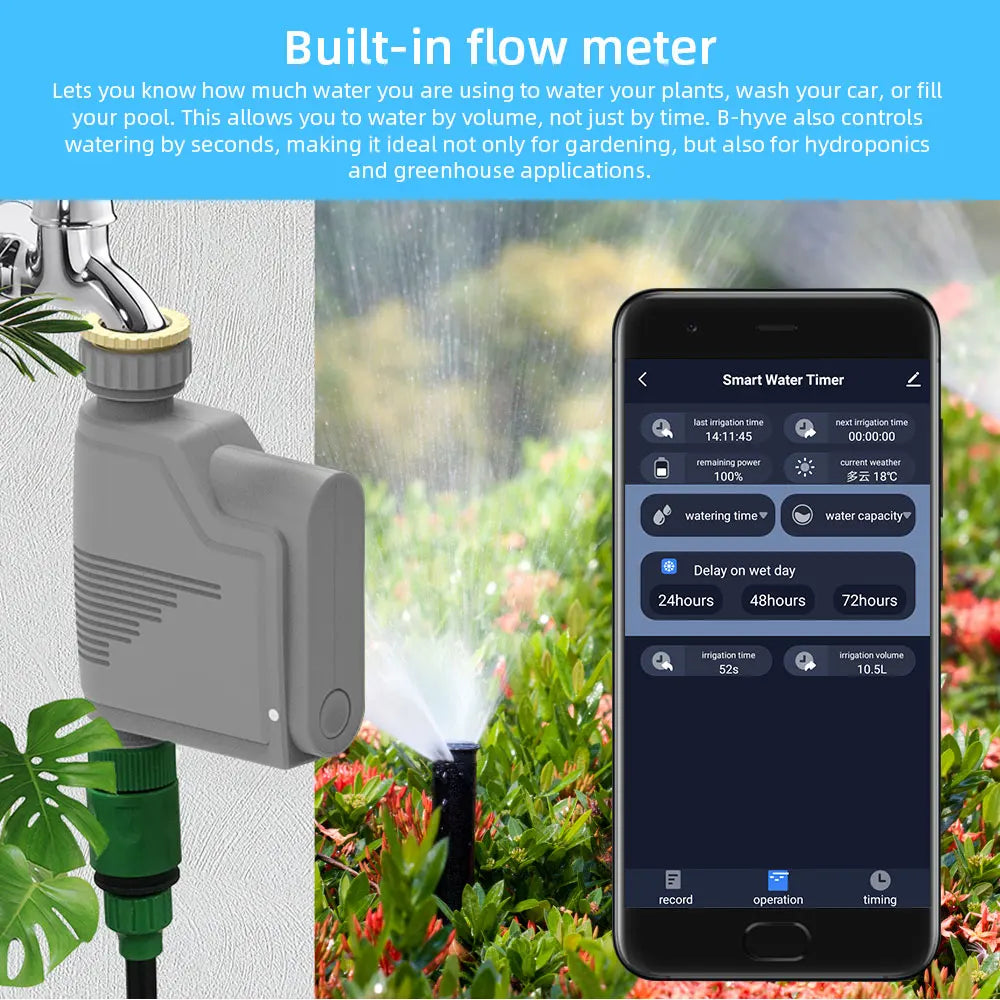 Tuya WiFi Water Valve Automatic Watering Timer Intelligent Watering Volume Control Circulating Irrigation System Smart Sprinker