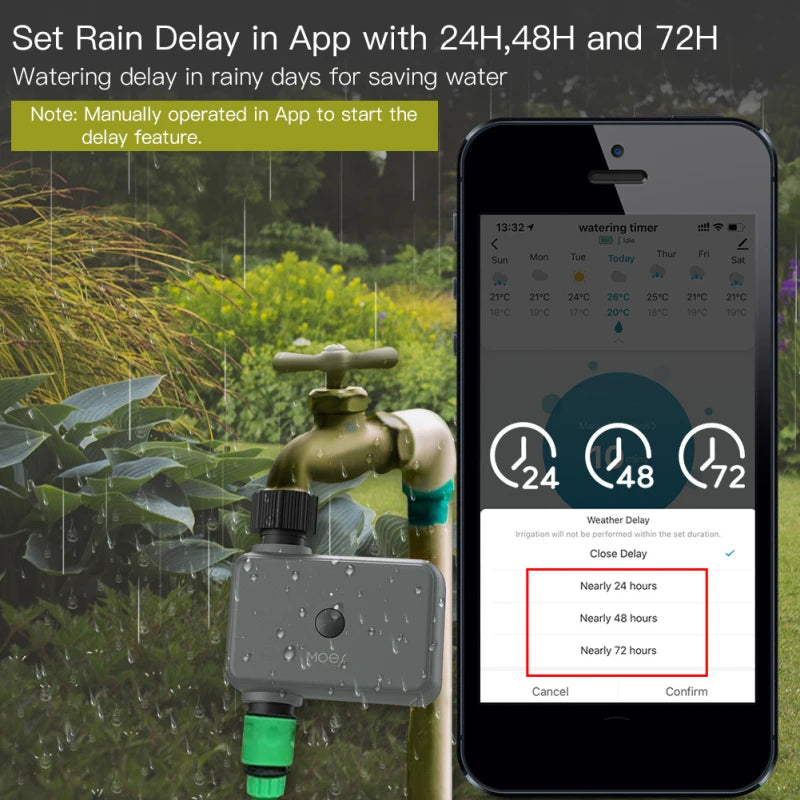 Tuya Smart Life Auto Irrigation System Water Timer Valve With Rain Delay Filter Washer Programmer Automatic Garden Irrigation