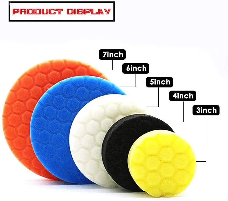 5 Colors 3 Inch 4 Inch 5 Inch Sponge Buffing Polishing Pad Kit for Car Polisher Detail Polishing Waxing