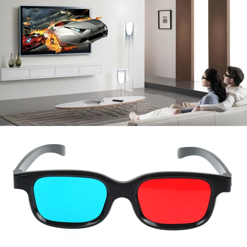Black Frame Red Blue 3D Glasses Home Theater Immersive Experience For Dimensional Anaglyph Movie Game DVD Video Gift Glasses Rub