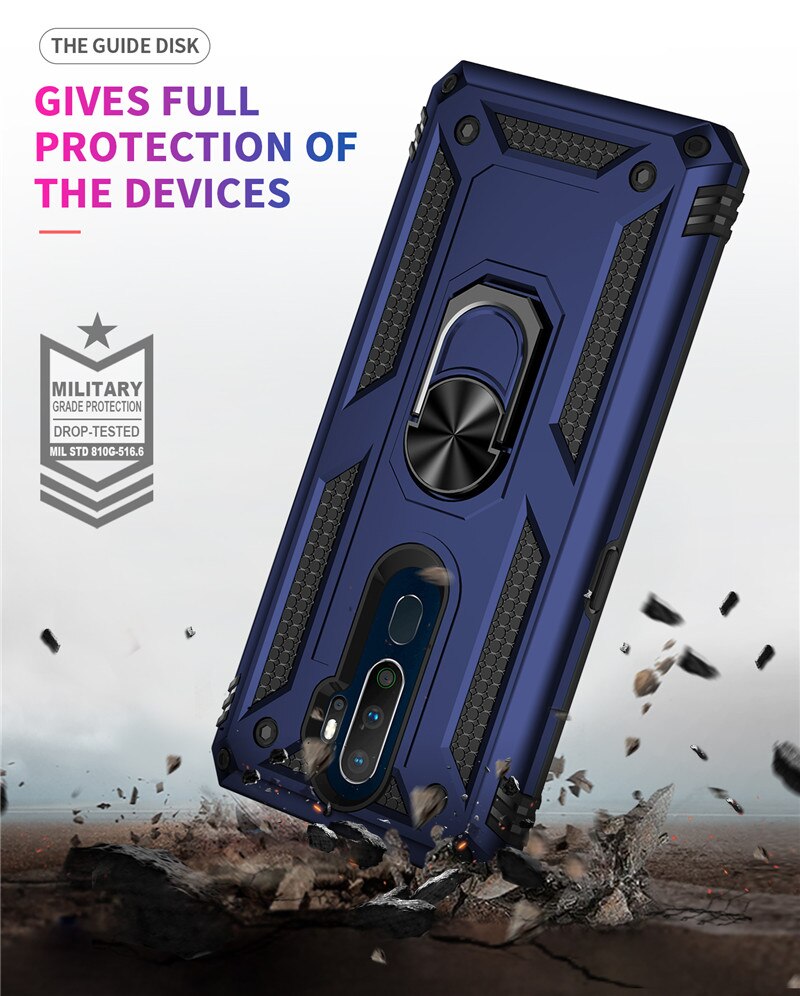 For OPPO A9 2020 Case Shockproof Armor Magnetic Car Holder Ring Protective Back Cover For OPPO A5 2020 Phone Cases