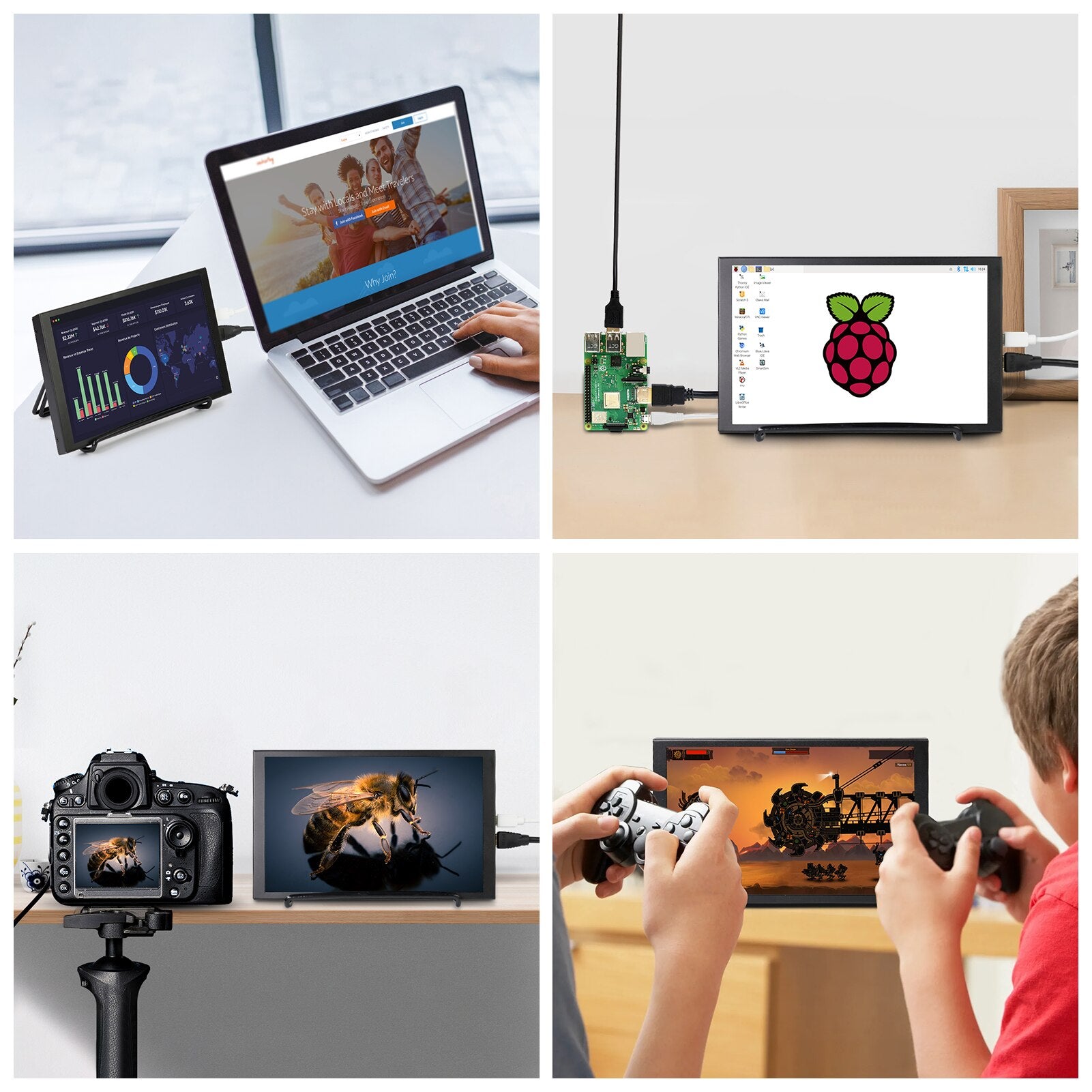 8 Inch Touchscreen Monitor HDMI-compatible Portable LCD Display 1280x800 Built in with Laptop PC Raspberry Pi Game Consoles