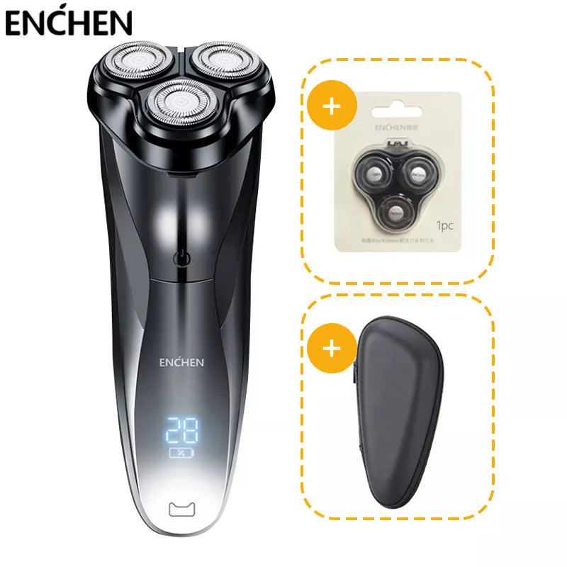 ENCHEN Blackstone 3 Electric Shavers for Men Face Shaver with Popup Trimmer Rechargeable Wet & Dry Dual Use IPX7 Waterproof
