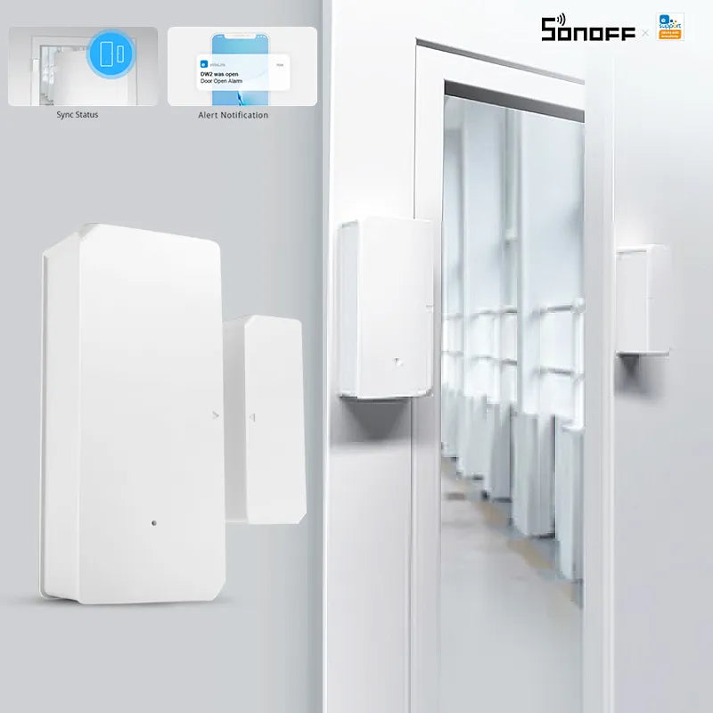 SONOFF DW2 WiFi/ SNZB-04 Zigbee Window Door Sensor Door Open/Closed Detectors EWeLink App Notification Smart Home Security Alarm