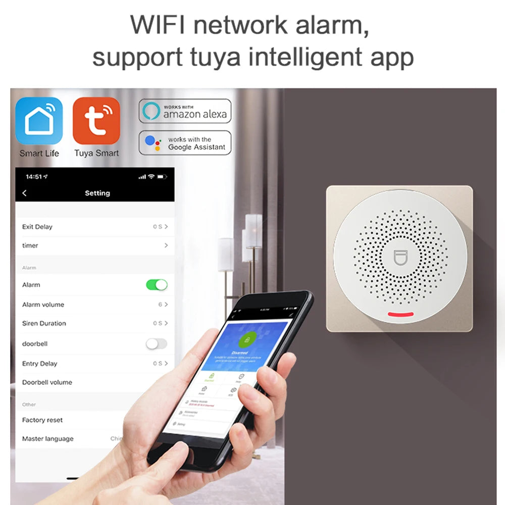 PGST PW150 Wifi Alarm System Wireless Security Burglar With Motion Detector Door Sensor Tuya App Control Smart Home Kits