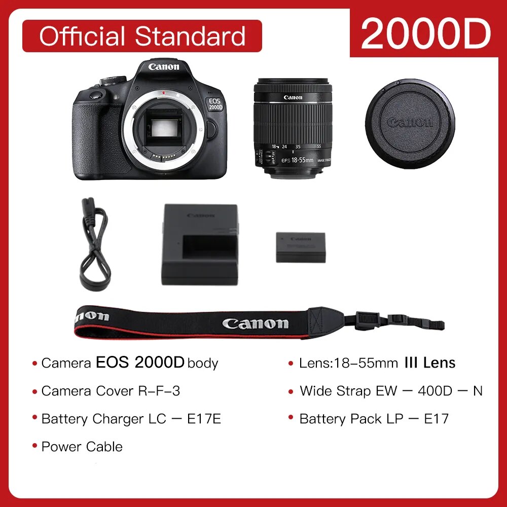Canon 2000D Camera  with 18-55mm Lens Kit