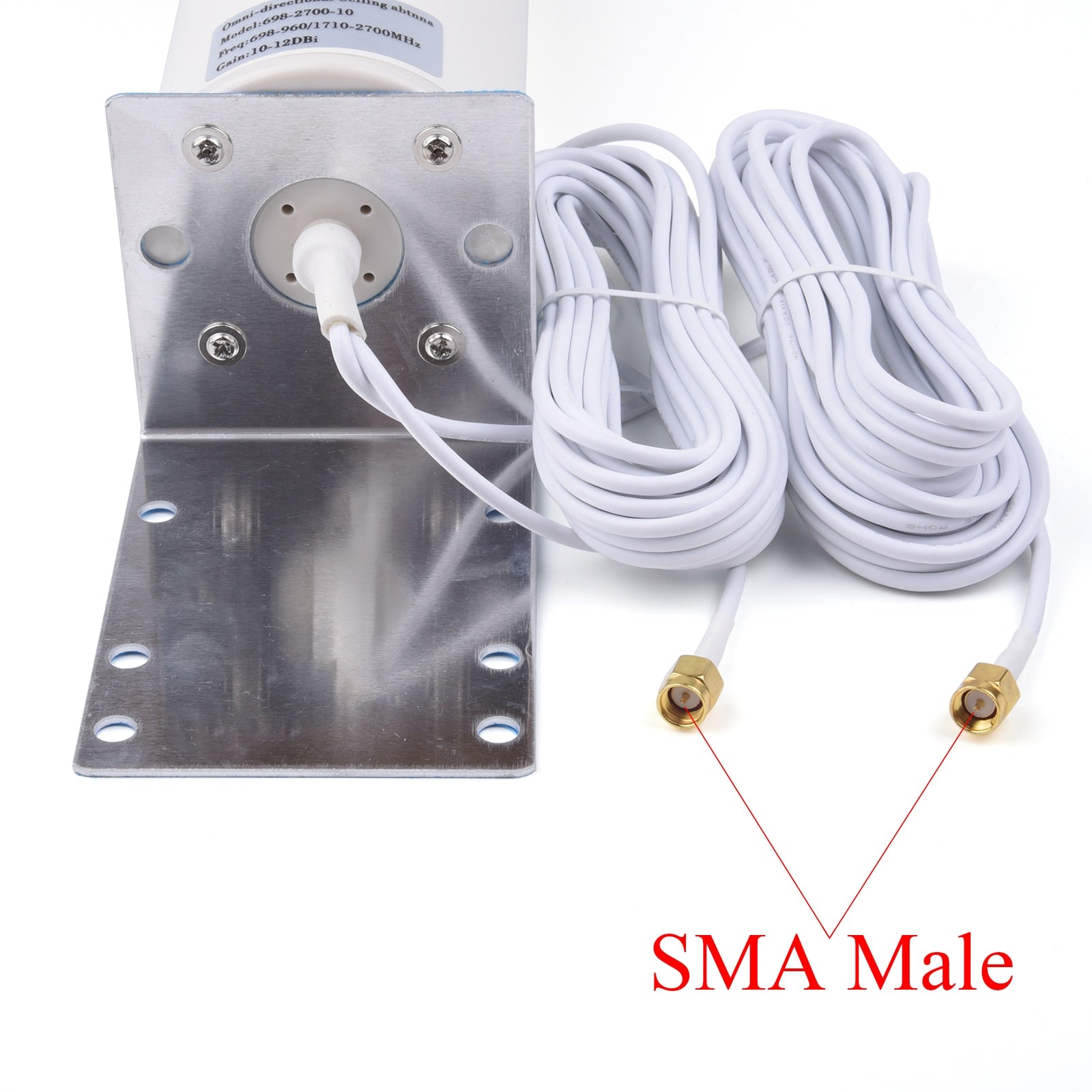 FR&RU Warehouse 10-12dBi 4G LTE Antenna 698-2700MHz 4G 3G 2G Outdoor Antenna Dual SMA Male 5m/16.4ft Cable For Modem Router